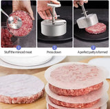 Hamburger Patty Maker Press 304 Stainless Steel Non-Stick round Manual Rice Ball Mold Thickness Adjusted Kitchen Beef BBQ Tools