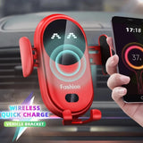 Fashion Qi Fast Wireless Charger Car Phone Holder Smart Infrared Sensor Air Vent Mount Automatic Clamping Mobile Phone Stand S11
