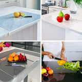 Acrylic Transparent Cutting Board with Lip Anti-Slip Kitchen Cutting Chopping Boards Counter Countertop Protector Kitchen Gadget