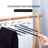 Upgrade 9 Layers Pants Hangers Space Saving, Jeans Hangers Non Slip Stainless Steel Multifunctional Rack S-Type Closet Organizer