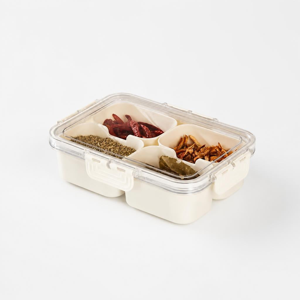 Caja Organizadora de Snacks con Tapa, 4/8 Compartimentos